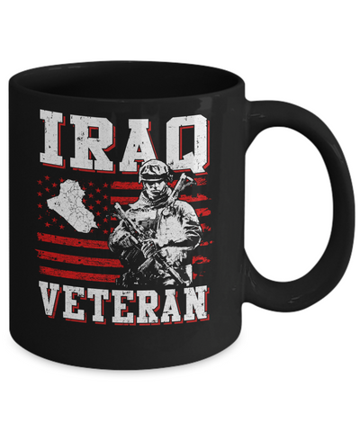 Iraq Veteran America Flag Distressed Vintage Mug Coffee Mug | Teecentury.com