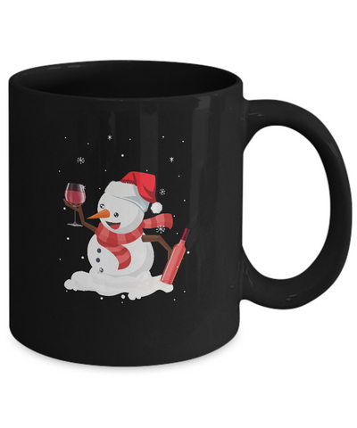 Snowman Wine Drinking Wine Lovers Christmas Gift Mug Coffee Mug | Teecentury.com