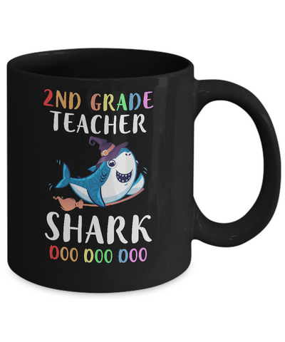 2nd Grade Teacher Shark Doo Doo Doo Halloween Mug Coffee Mug | Teecentury.com