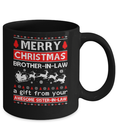 Merry Christmas Brother-In-Law A Gift From Your Sister-In-Law Sweater Mug Coffee Mug | Teecentury.com