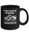 Firefighter Fireman Papa American Flag Fathers Day Mug Coffee Mug | Teecentury.com