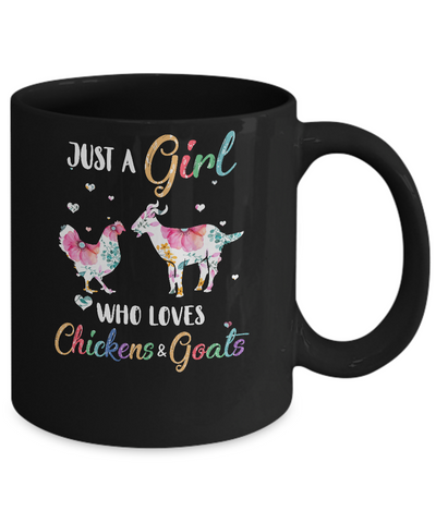 Just A Girl Who Loves Chickens And Goats Funny Cute Lover Mug Coffee Mug | Teecentury.com