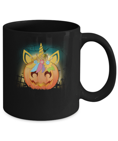 Kids Girls Unicorn Pumpkin Queen Halloween Mug Coffee Mug | Teecentury.com
