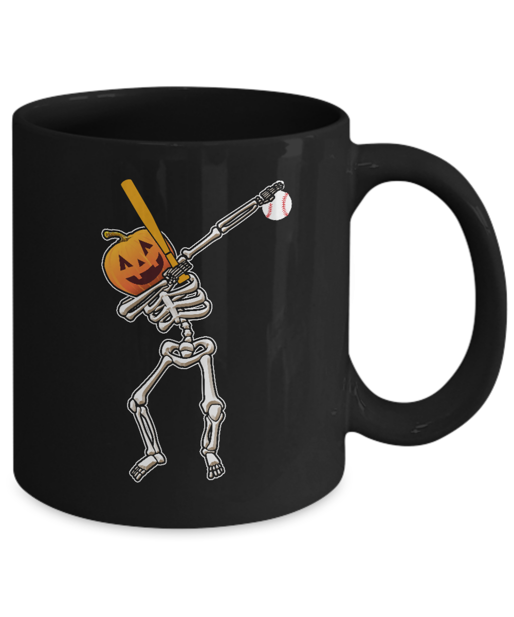 Halloween Dabbing Skeleton Baseball Mug Coffee Mug | Teecentury.com