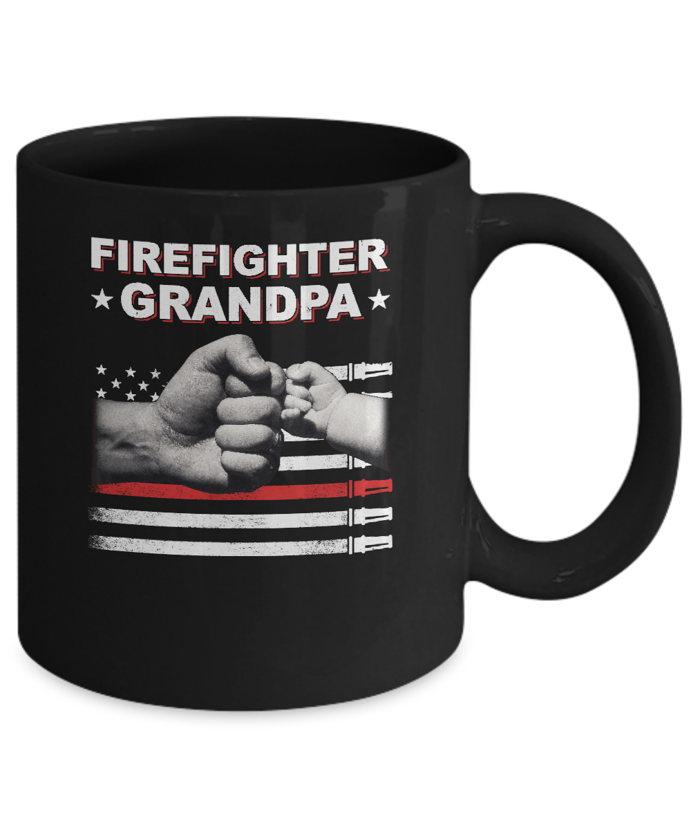 Firefighter Fireman Grandpa American Flag Fathers Day Mug Coffee Mug | Teecentury.com