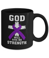 God Will Give Me Strength Purple Violet Awareness Ribbon Gift Mug Coffee Mug | Teecentury.com