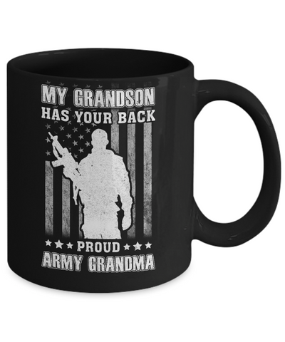 My Grandson Has Your Back Proud Proud Army Grandma Mug Coffee Mug | Teecentury.com
