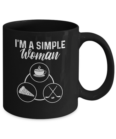 I'm A Simple Woman Coffee Pizza Hockey Mug Coffee Mug | Teecentury.com
