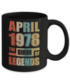 Vintage Retro April 1978 Birth Of Legends 44th Birthday Mug Coffee Mug | Teecentury.com