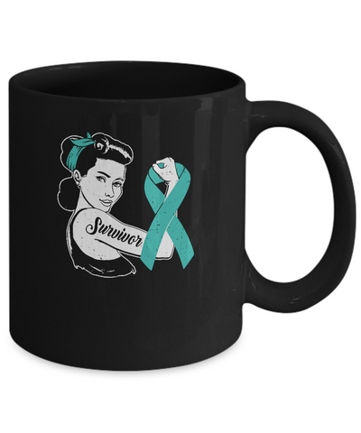 We Can Cure It Ovarian Cancer Teal Awareness Survivor Mug Coffee Mug | Teecentury.com