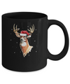 Christmas Pajama Deer With Santa Hat Hunting Hunter Mug Coffee Mug | Teecentury.com