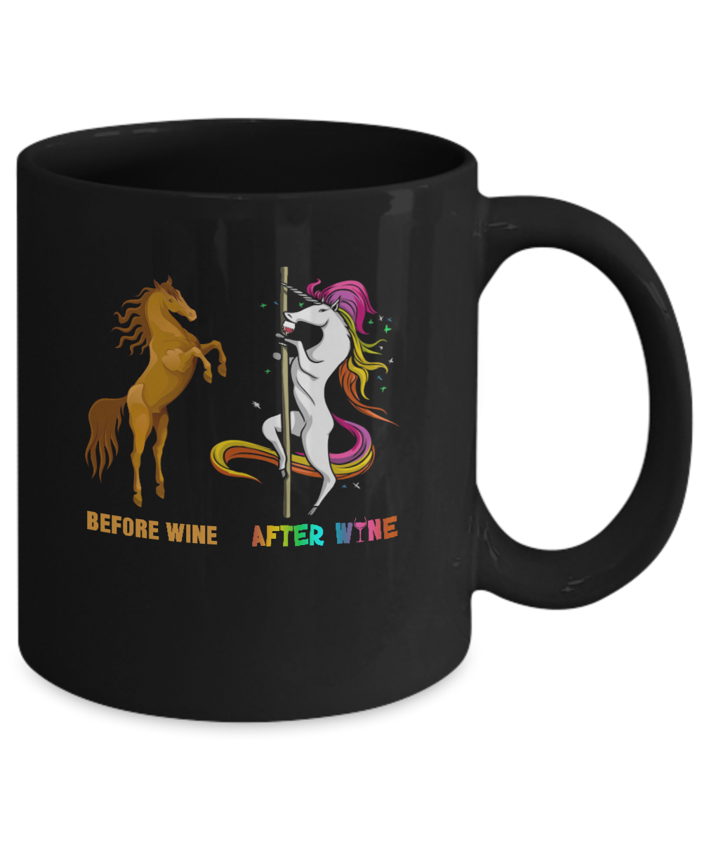 Before Wine After Wine Unicorn Mug Coffee Mug | Teecentury.com