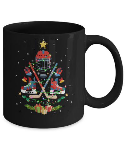 Ice Hockey Christmas Tree Ornament Funny Xmas Gift Mug Coffee Mug | Teecentury.com