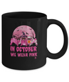 In October We Wear Pink Pugs Halloween Breast Cancer Mug Coffee Mug | Teecentury.com