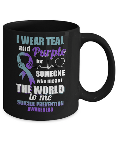 I Wear Teal And Purple For Someone Suicide Prevention Awareness Mug Coffee Mug | Teecentury.com