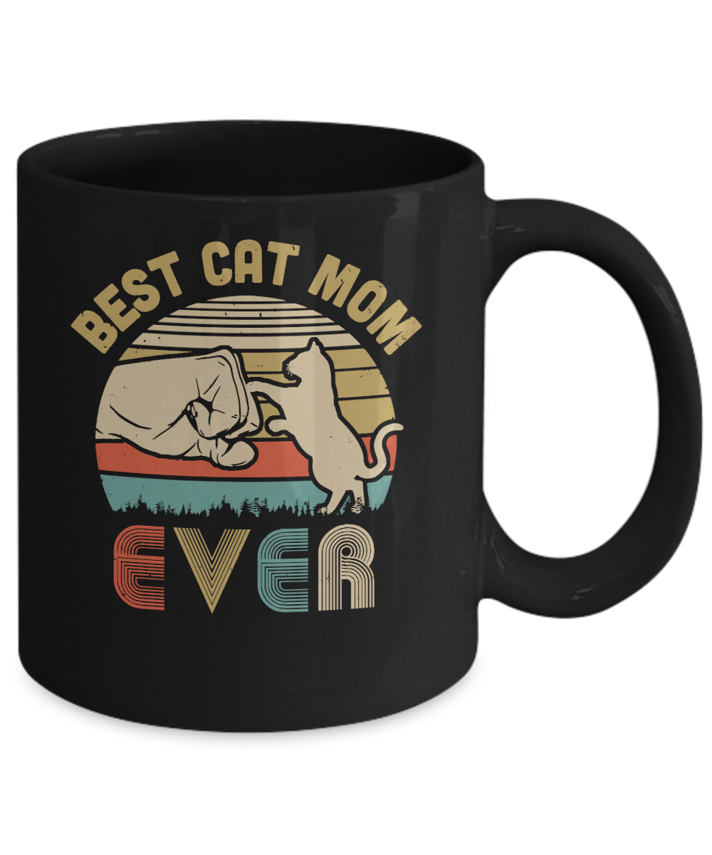 Vintage Best Cat Mom Ever Bump Fit Funny Mom Gifts Mug 11oz 