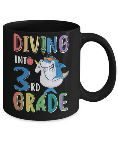 Diving Into 3rd Grade Back To School Shark Mug Coffee Mug | Teecentury.com