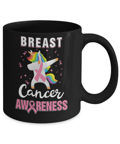 Inspirational Breast Cancer Awareness Unicorn Support Mug Coffee Mug | Teecentury.com