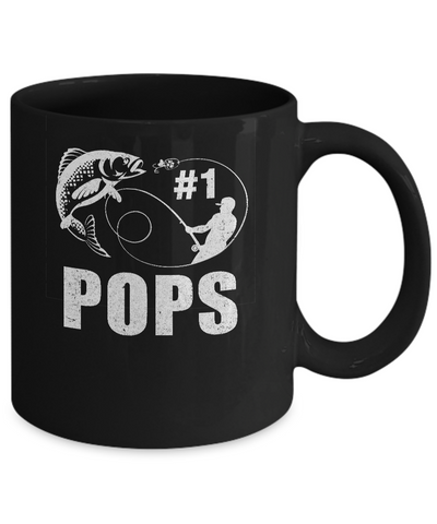 #1 Pops Fishing Fisherman Best Fathers Day Gift Mug Coffee Mug | Teecentury.com