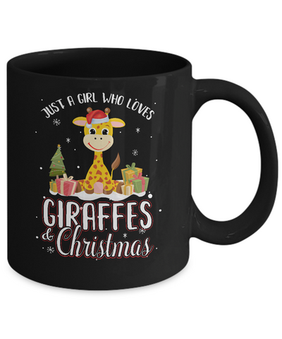 Just A Girl Who Loves Giraffes And Christmas Mug Coffee Mug | Teecentury.com