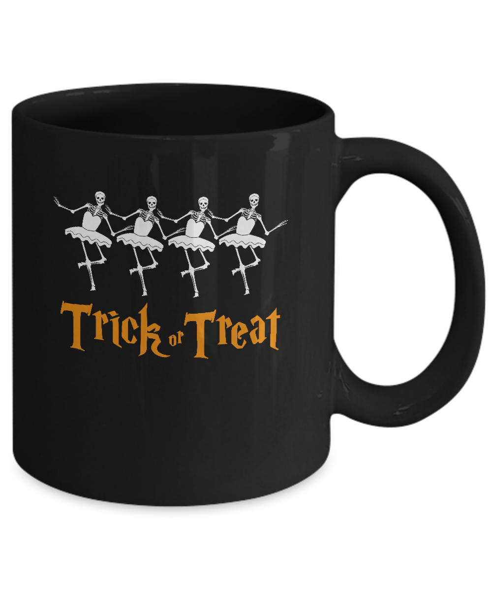 Trick Or Treat Ballet Skeleton Happy Halloween Mug Coffee Mug | Teecentury.com