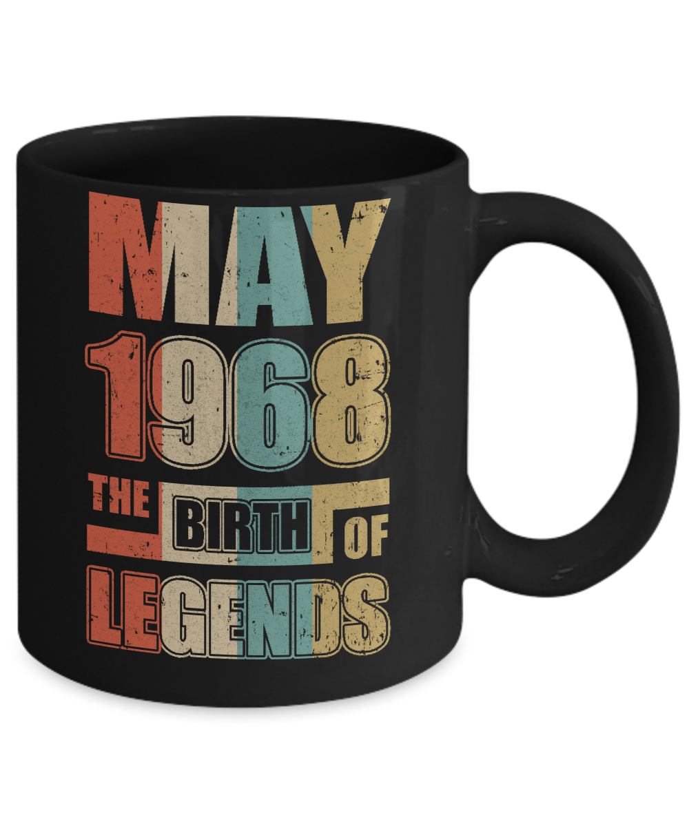 Vintage Retro May 1968 Birth Of Legends 54th Birthday Mug Coffee Mug | Teecentury.com