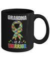 Grandma Of A Warrior Support Autism Awareness Gift Mug Coffee Mug | Teecentury.com
