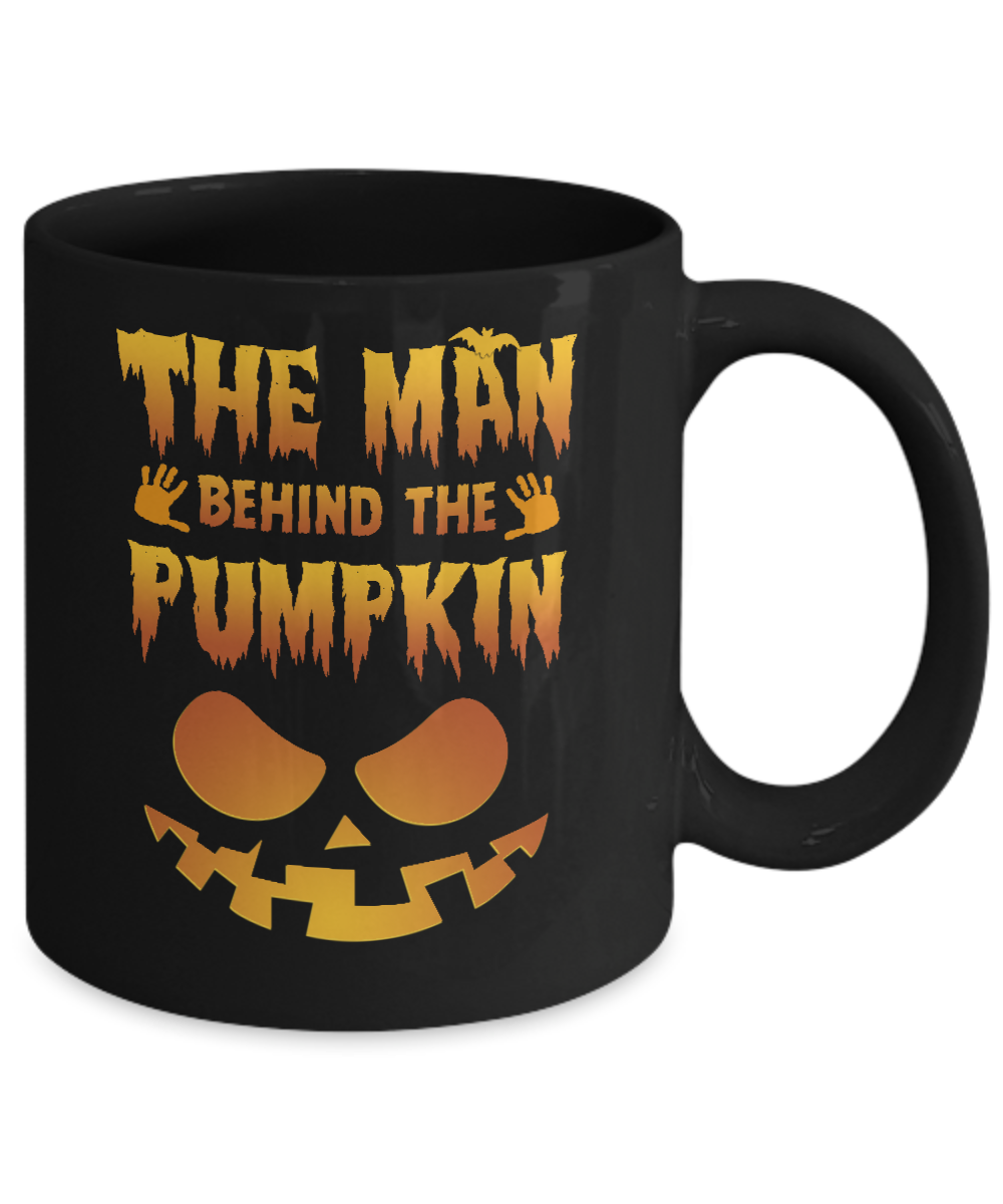 The Man Behind The Pumpkin Funny Pregnant Halloween Mug Coffee Mug | Teecentury.com