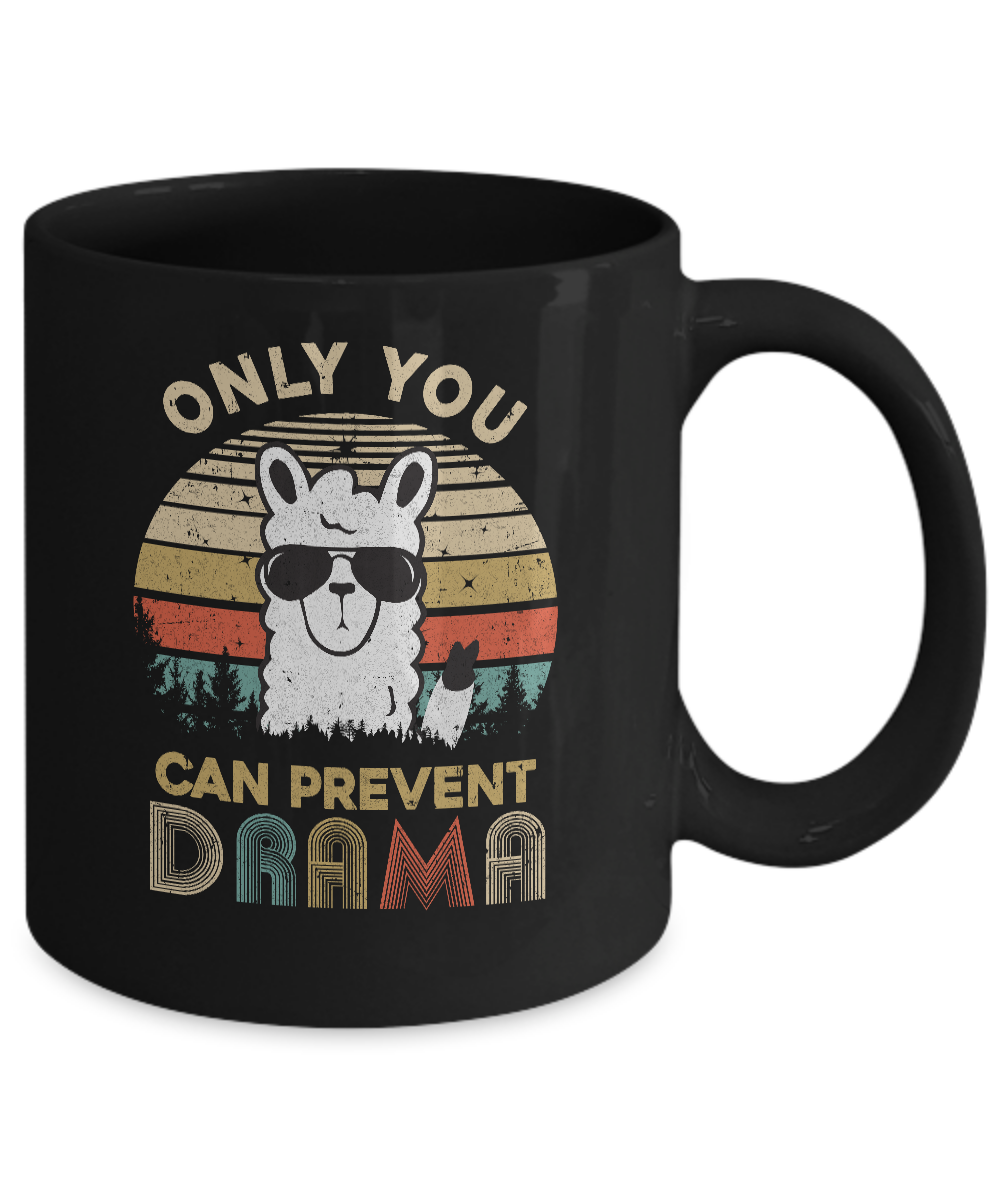 Only You Can Prevent Drama Llama Camping Vintage Funny Gift Mug Coffee Mug | Teecentury.com