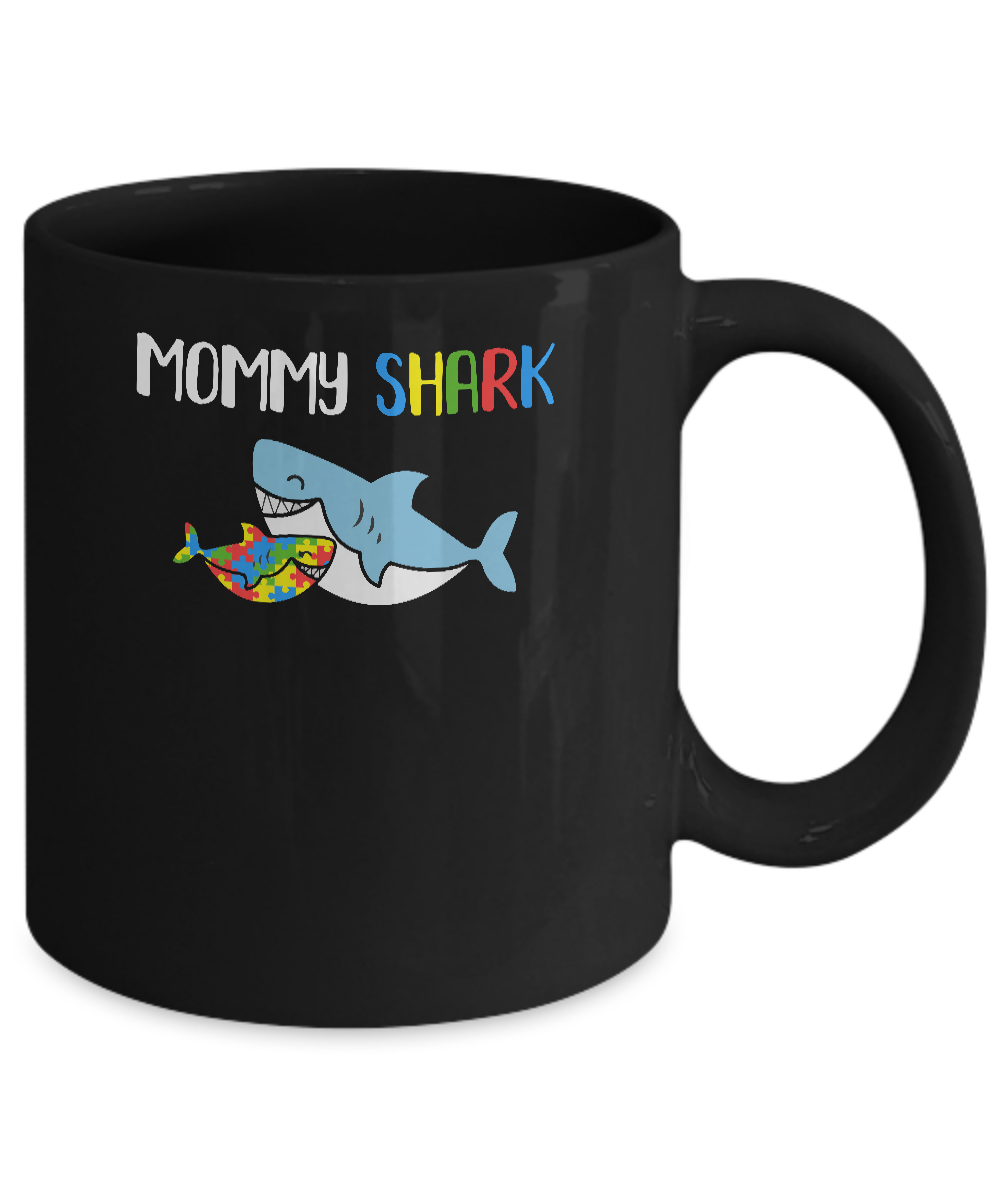 Mommy Shark Support Autism Awareness For Child Mug Coffee Mug | Teecentury.com