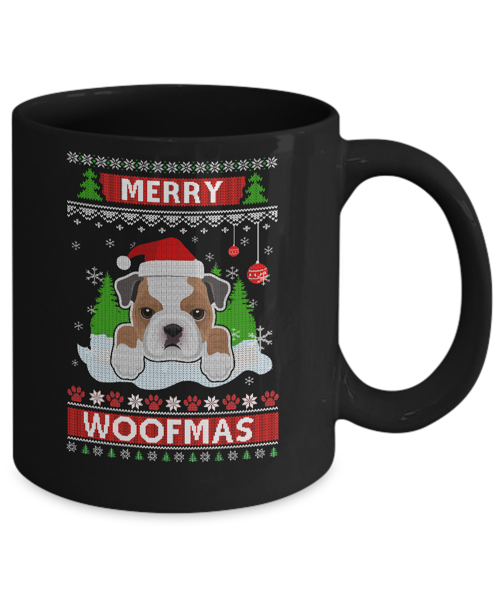 Bulldog Merry Woofmas Ugly Christmas Sweater Mug Coffee Mug | Teecentury.com