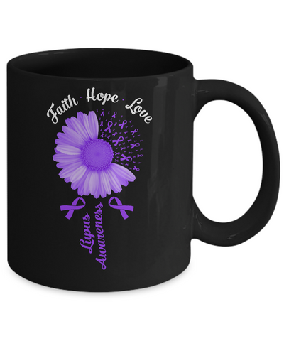 Faith Hope Love Purple Ribbon Lupus Awareness Mug Coffee Mug | Teecentury.com