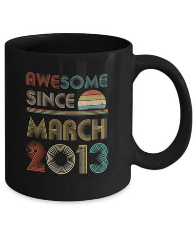 Awesome Since March 2013 Vintage 9th Birthday Gifts Mug Coffee Mug | Teecentury.com