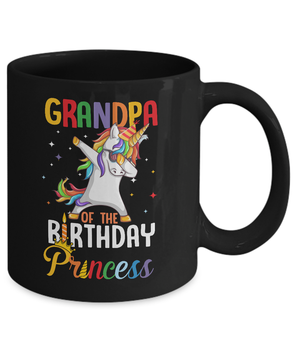 Grandpa Of The Birthday Girl Dabbing Unicorn Party Mug Coffee Mug | Teecentury.com