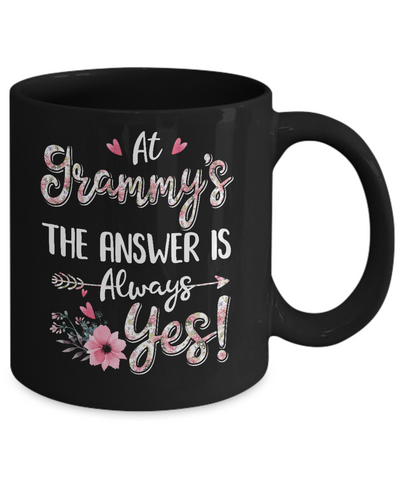 At Grammy's The Answer Is Always Yes Floral Mothers Day Gift Mug Coffee Mug | Teecentury.com