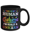 Halloween This Is My Human Costume I'm Really A Unicorn Mug Coffee Mug | Teecentury.com