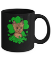 Yorkie St. Patrick's Day Clovers Mug Coffee Mug | Teecentury.com