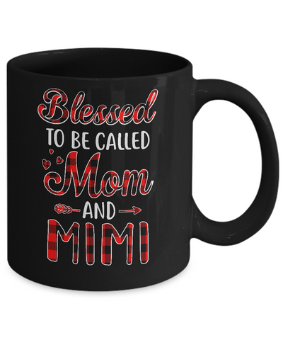 Red Buffalo Plaid Blessed To Be Called Mom And Mimi Mug Coffee Mug | Teecentury.com