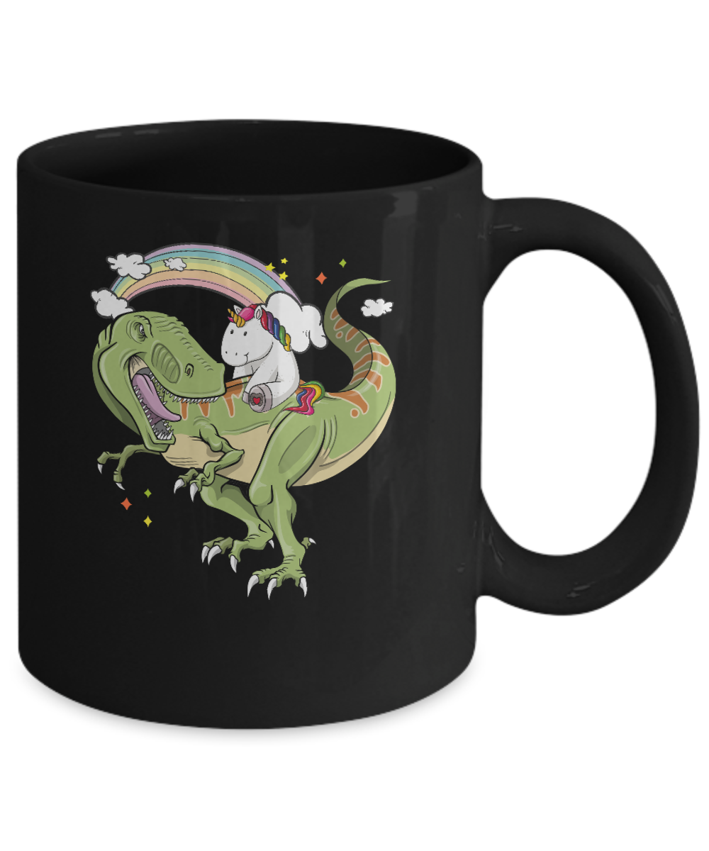 Unicorn Riding Dinosaur T Rex Unicorns Rainbow Gifts Mug Coffee Mug | Teecentury.com