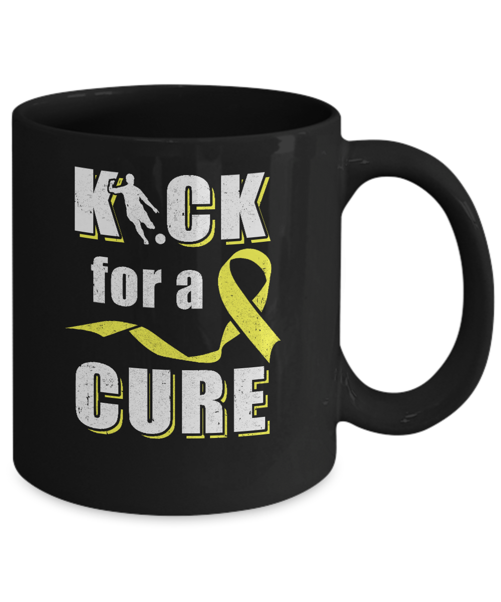 Kick For A Cure Soccer Yellow Childhood Cancer Awareness Mug Coffee Mug | Teecentury.com
