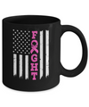 Breast Cancer Awareness American Flag Distressed Mug Coffee Mug | Teecentury.com