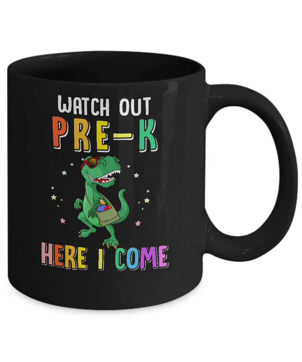 Pre-K Here I Come Dinosaur Back To School Mug Coffee Mug | Teecentury.com