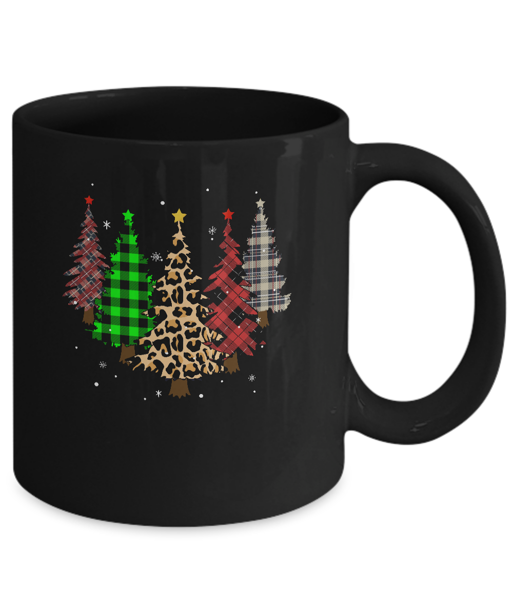 Merry Christmas Tree Leopard Buffalo Plaid Xmas Gifts Mug Coffee Mug | Teecentury.com
