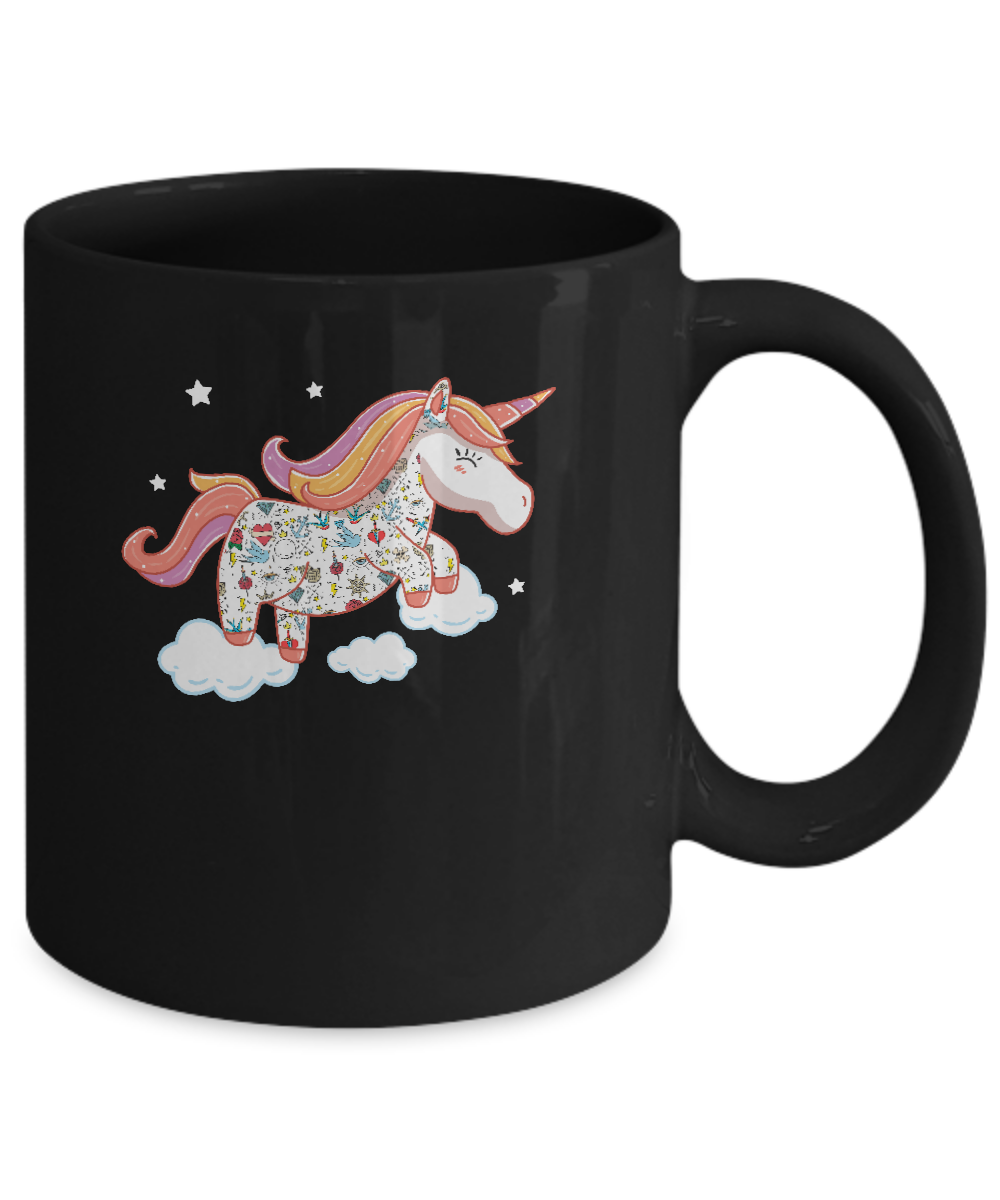 Tattooed Girl Unicorn Tattoos Mug Coffee Mug | Teecentury.com