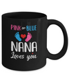 Pink Or Blue Nana Loves You Funny Gender Reveal Party Gift Mug Coffee Mug | Teecentury.com