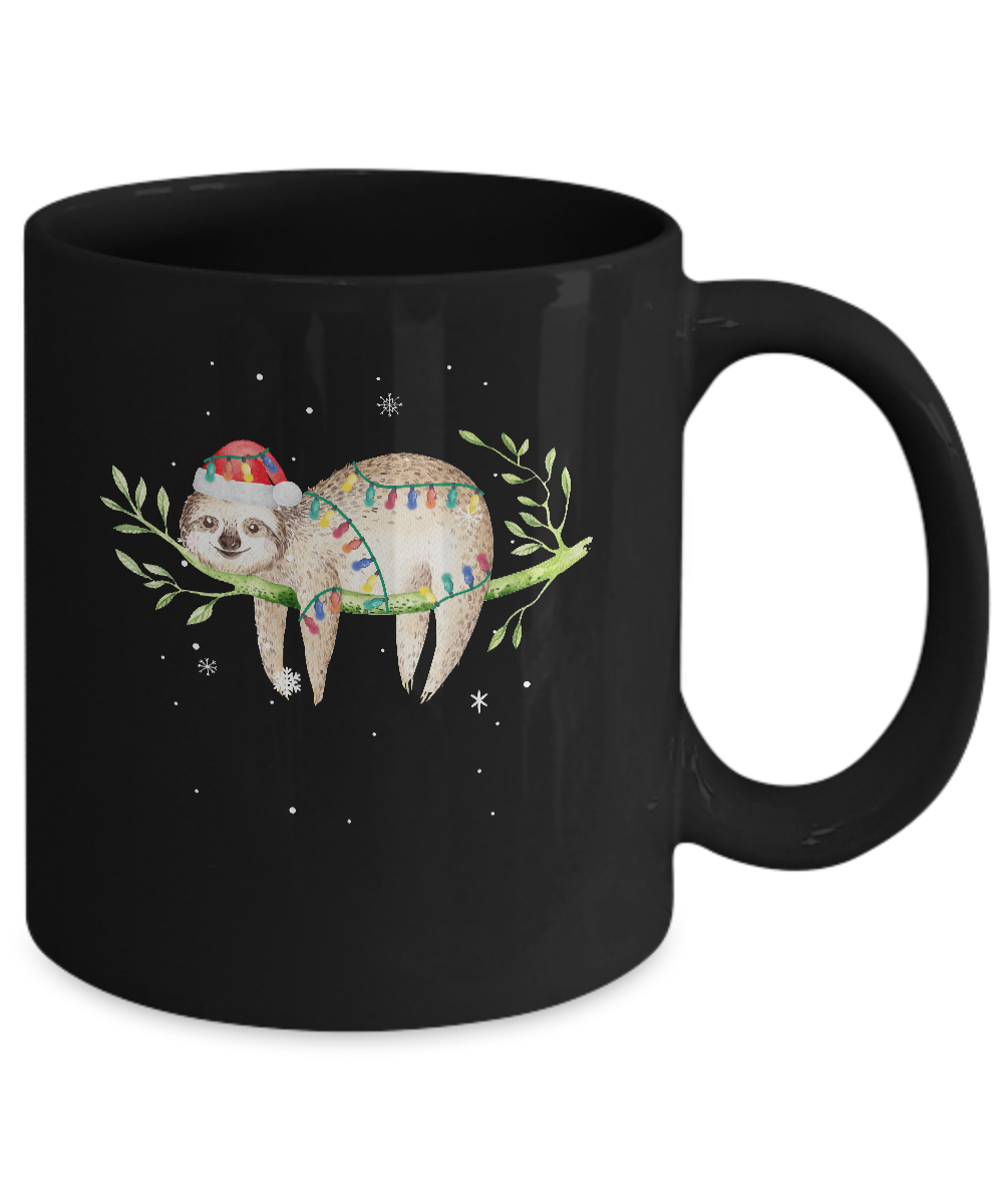 Santa Sloth Christmas Lights Sloth Lover Christmas Gift Mug Coffee Mug | Teecentury.com