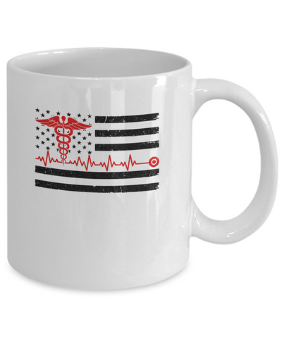 Patriot Apparel Nurse Thin Red Line Nursing Flag Mug Coffee Mug | Teecentury.com