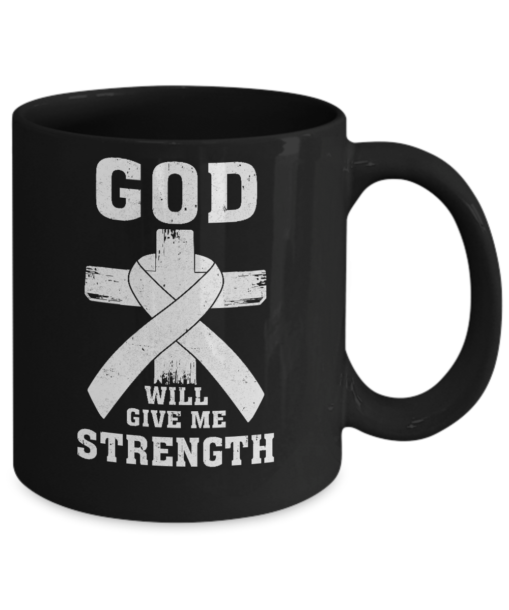 God Will Give Me Strength Clear Lung Cancer Gift Mug Coffee Mug | Teecentury.com