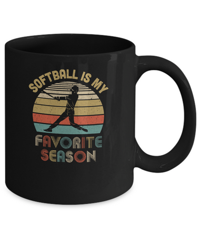 Softball Is My Favorite Season Vintage Mug Coffee Mug | Teecentury.com