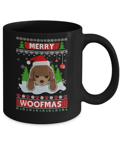Poodle Merry Woofmas Ugly Christmas Sweater Mug Coffee Mug | Teecentury.com